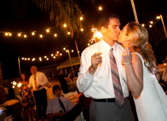 Fun Los Angeles Backyard Wedding with Sparklers