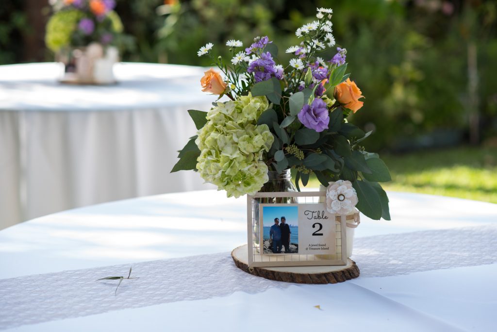 DIY rustic wood mesh wire wedding guest table number and reception menu