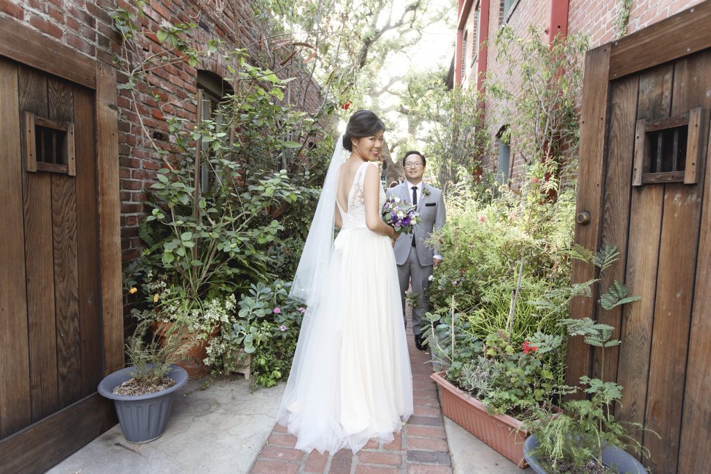 Amy & jacob Rustic Wedding BHLDN Wedding Gown Dress Garden 