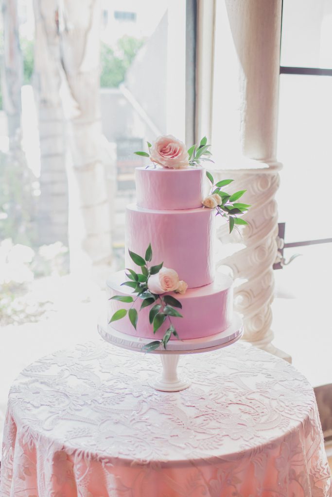 Timeless Romantic Wedding Maxwell House Catering Pink 3 tier Wedding Cake 