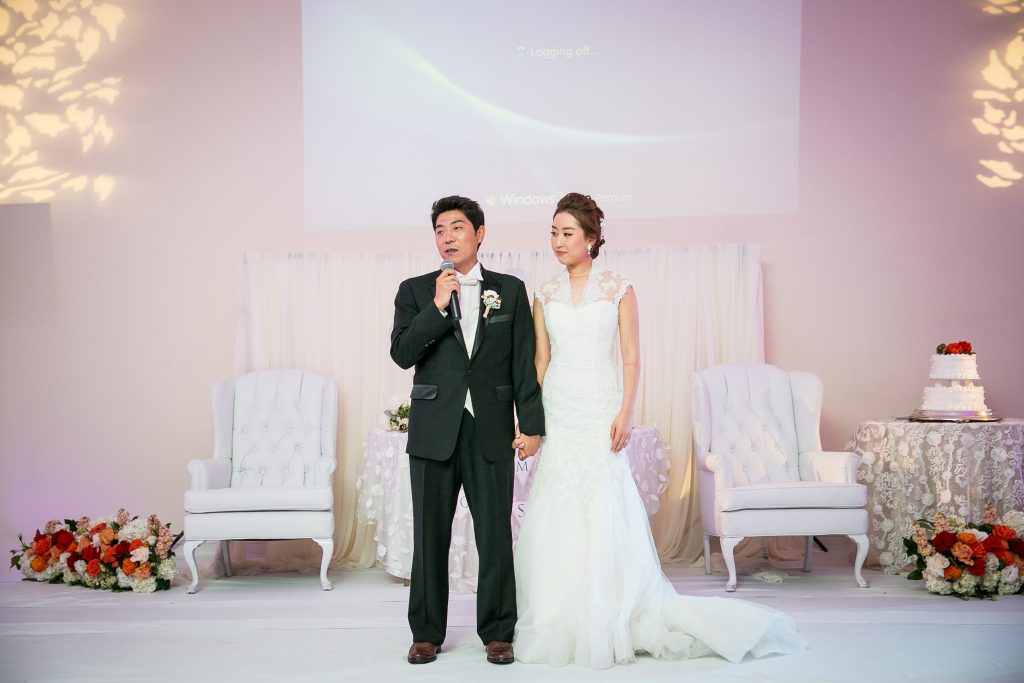 Bride and Groom Speech Wedding Stage