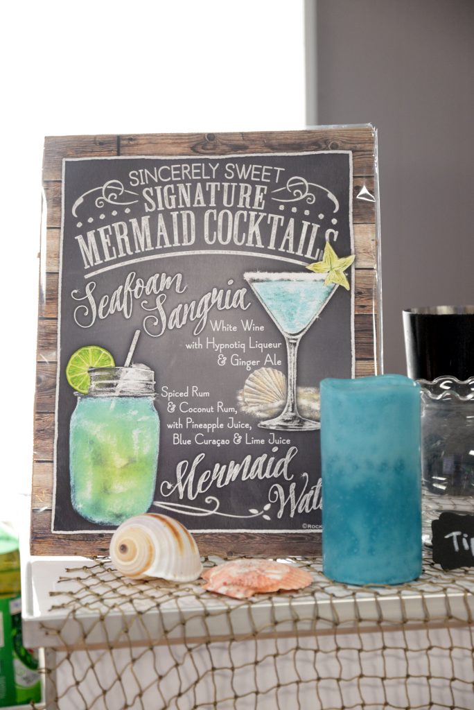 Mermaid signature cocktails: Seafoam Sangria and Mermaid Water