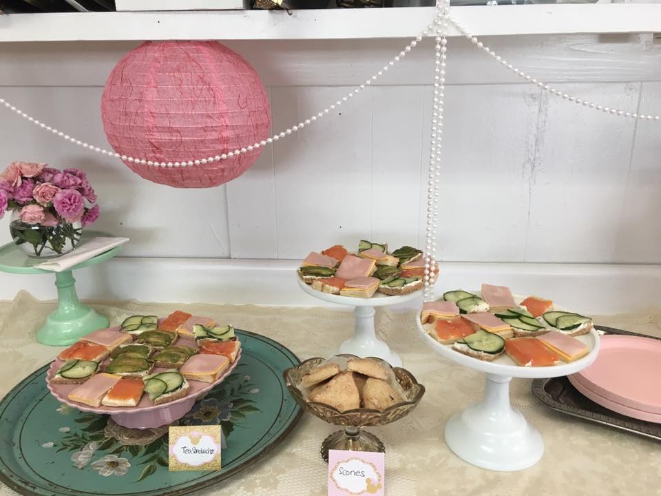 DIY Minnie Mouse Pink and Gold Tea Party Tea Sandwiches