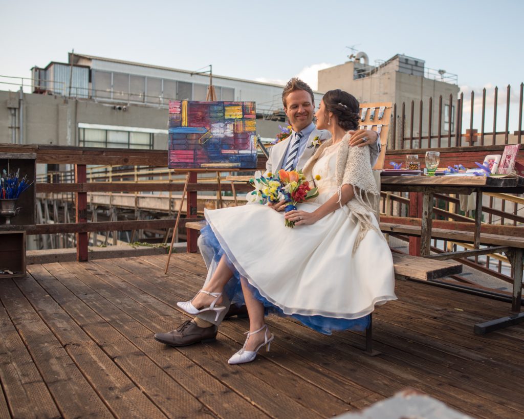 Preston & Magdalena's Los Angeles Art Inspired Rooftop Wedding 