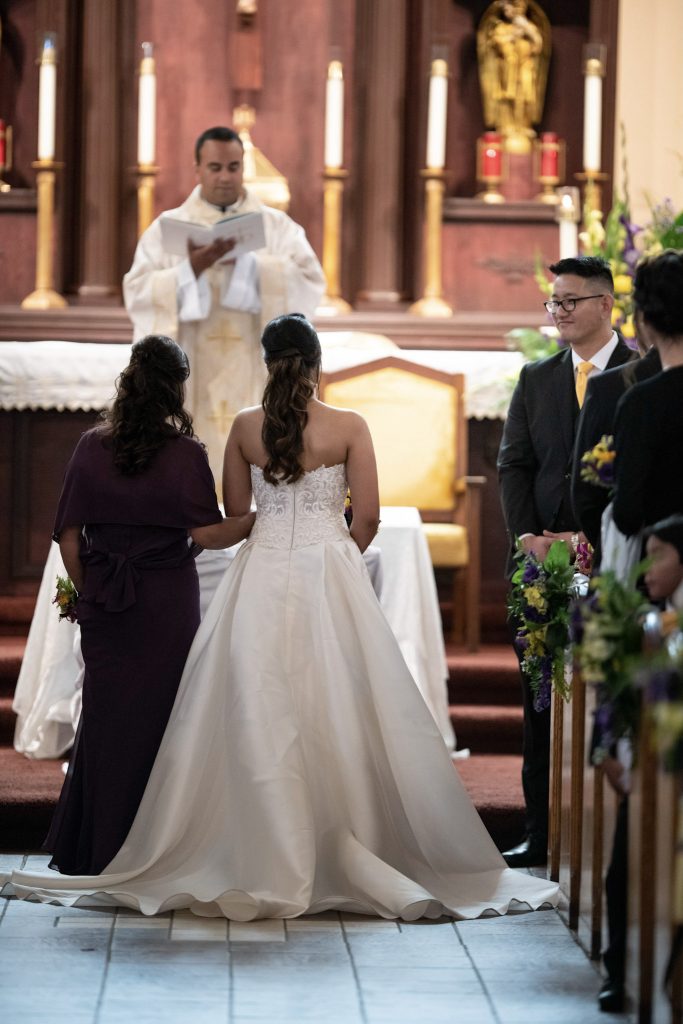 Catholic Wedding Ceremony Bride and Mom