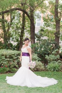 Japanese inspired wedding gown kimono obi sash