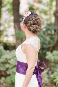 Japanese inspired wedding gown kimono obi sash