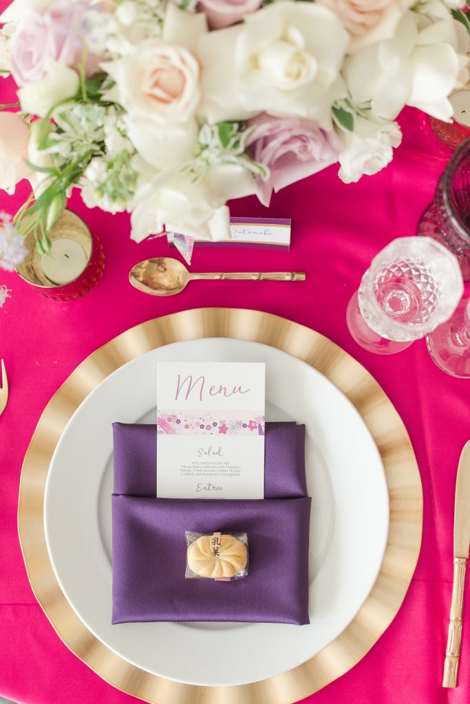 Fuchsia Purple Wedding Reception Tablescape