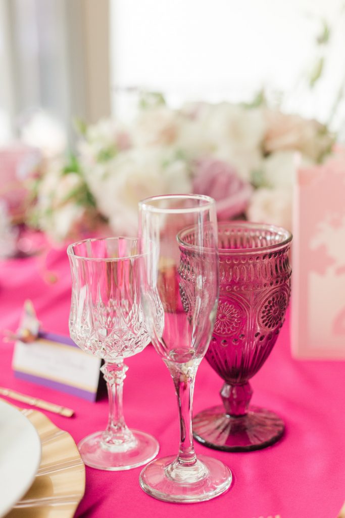 Fuchsia Purple Wedding Reception Tablescape