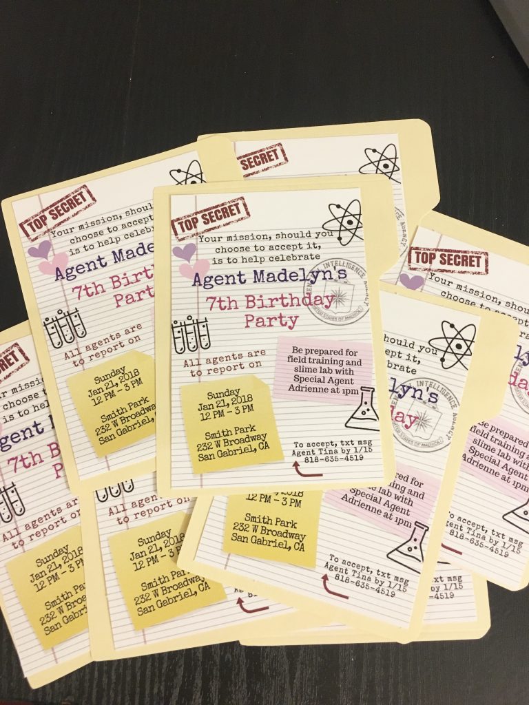 Spy Mission File Invitation Project MC2 Inspired Birthday Party