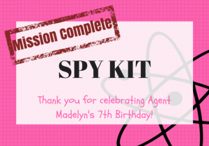 Project MC2 Birthday Party Favor Goodie Bag Spy Kit Box Design