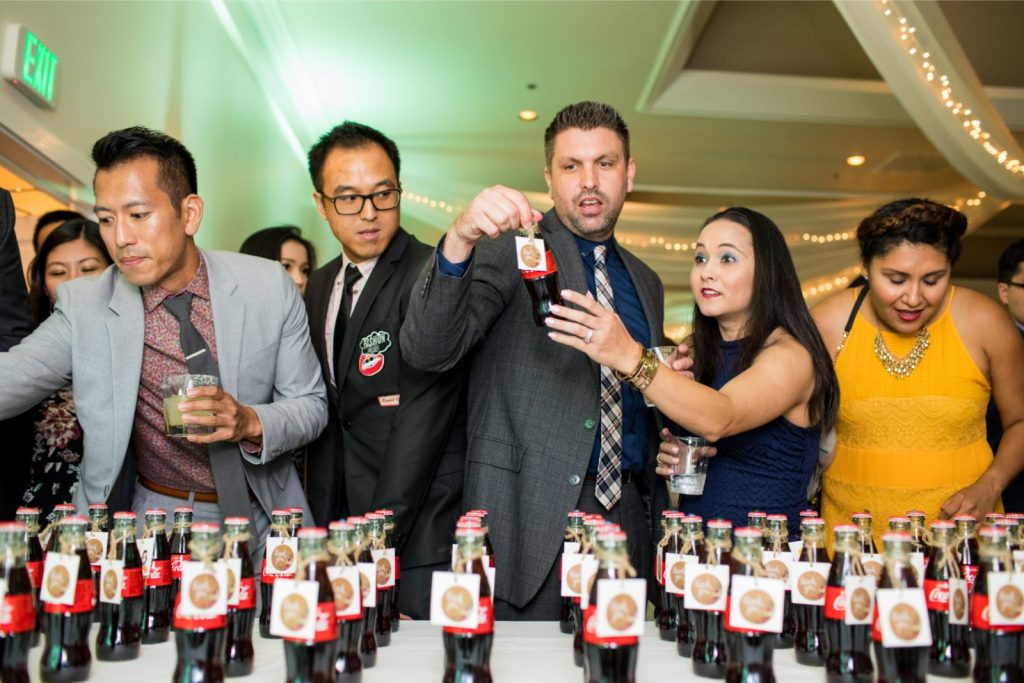 Kelvin & Grace Castaway Burbank Wedding Coca Cola Escort Cards