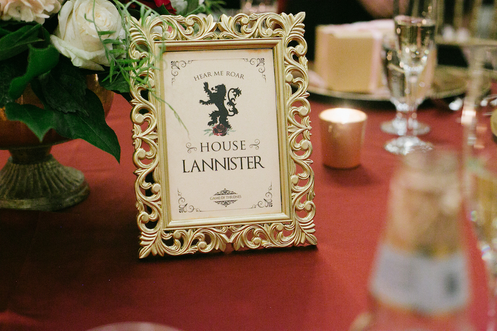 Guests were seated by Houses rather than table numbers.

Photo by GC Masterpiece