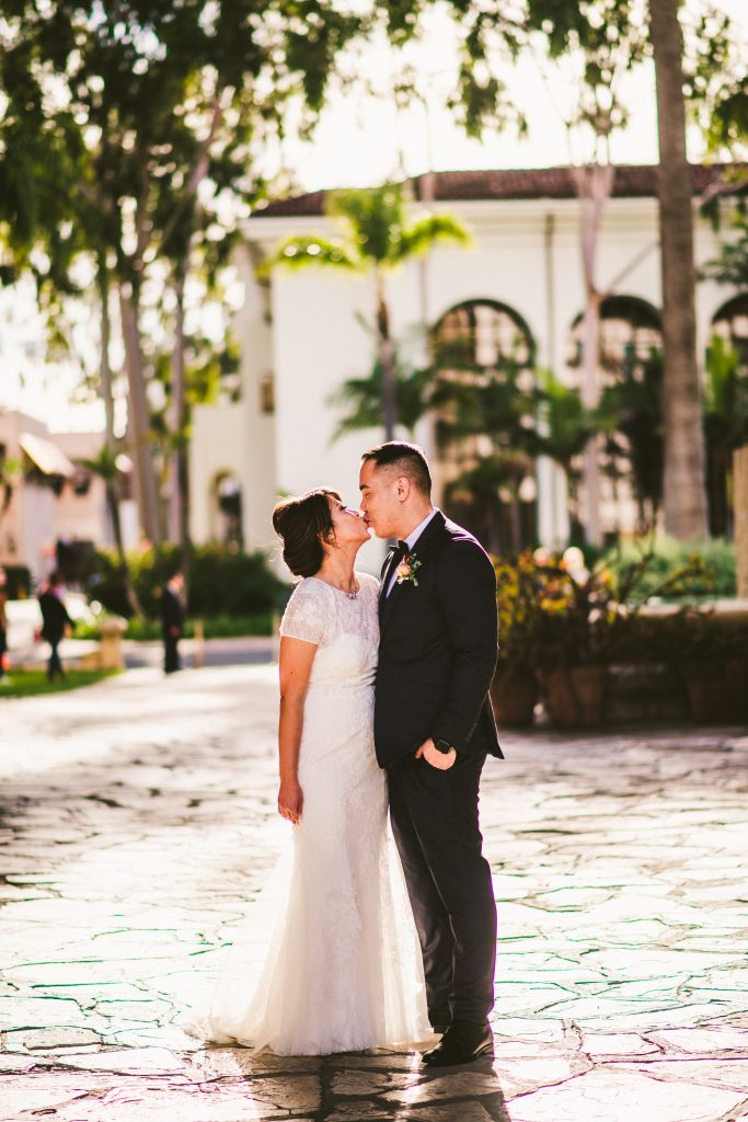 Jessica and Andrew's romantic portraits at the Santa Barbara courthouse.