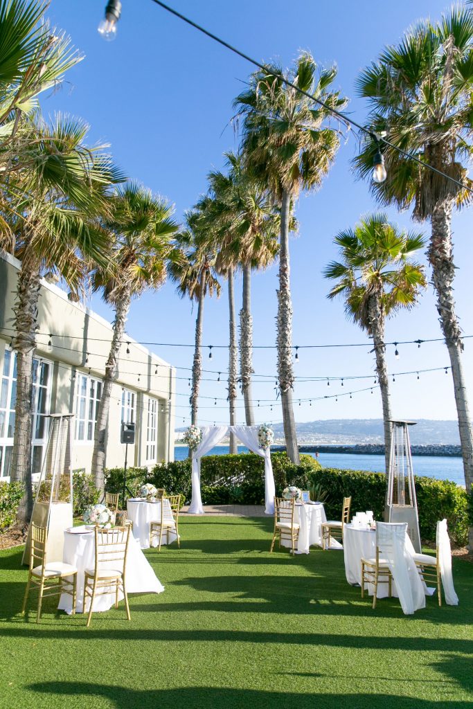 Portofino Hotel & Marina Wedding Seaside Lawn Setup
